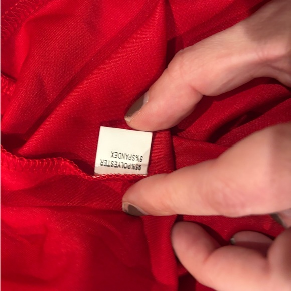 Red Size L Cocktail Dress/ work dress/ Faux wrap dress - Picture 3 of 3